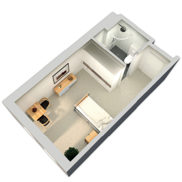 Pflegeapartment - 3D Grundriss